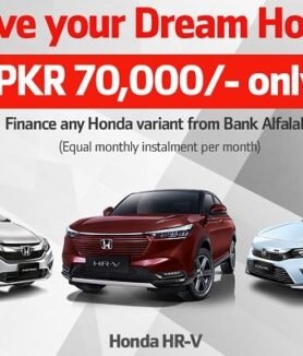 Drive Your Dream Honda for Just PKR 70,000/Month with Bank Alfalah and Honda Atlas Cars