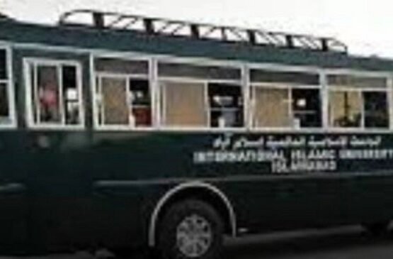 A government university bus rammed a motorcycle crushing a woman to death in Islamabad