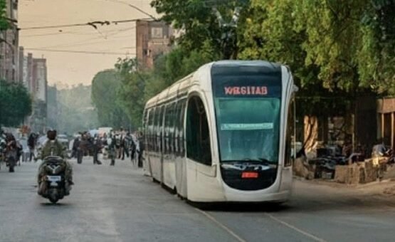Tram in cattle market of lahore