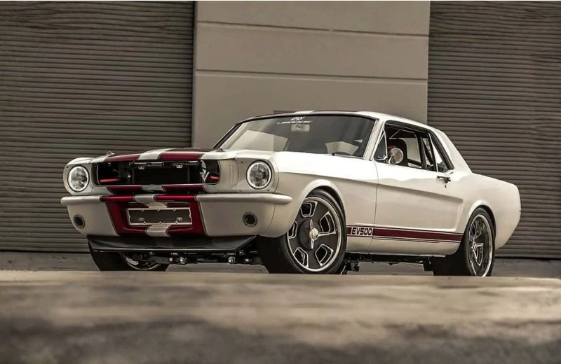 1965 Ford Mustang Converted to an EV Using Tesla Parts